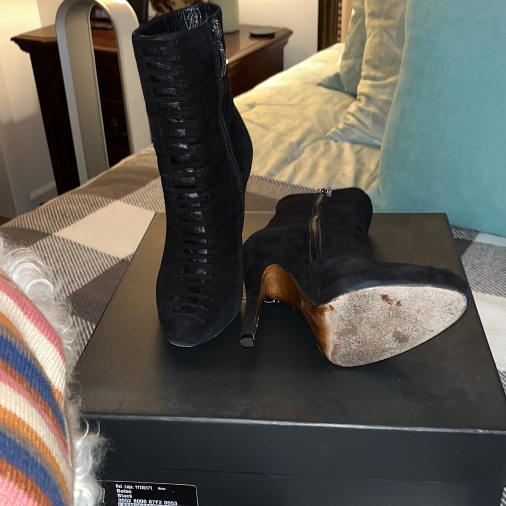 Alexandre Birman black suede booties